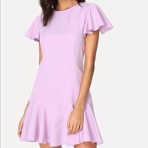 NWOT. SHEIN Flutter Sleeve Ruffle Dress